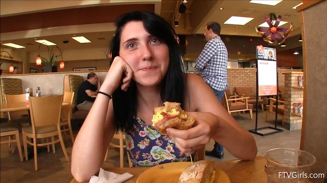 Dark-Haired Lexi Plays Naughty Games with Vegetables at Public Store