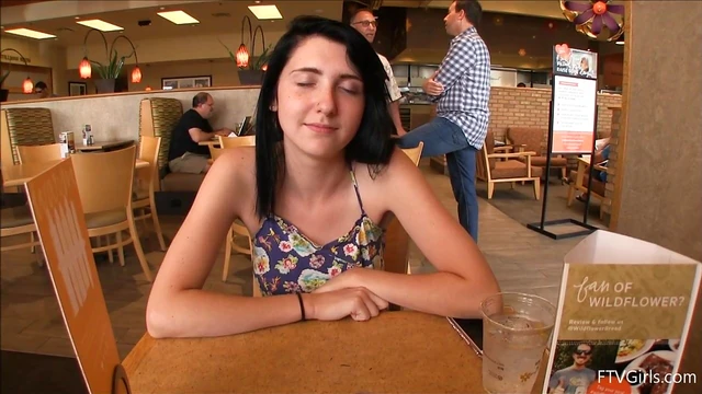 Dark-Haired Lexi Plays Naughty Games with Vegetables at Public Store