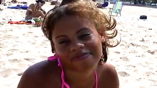 Sexy Latina with Big Tits & Hot Ass Seduces Him at the Beach Piercing Sunlight