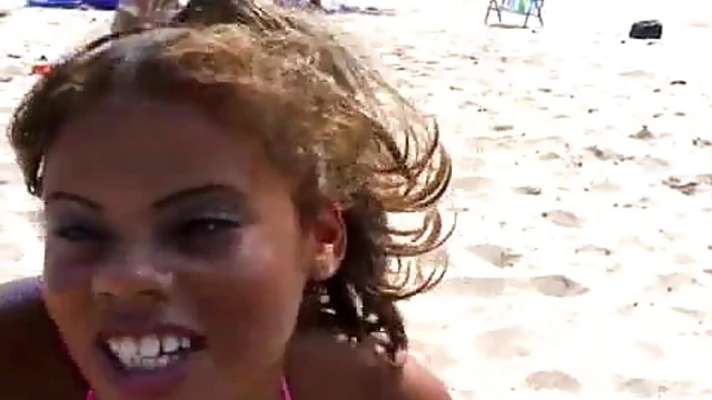 Sexy Latina with Big Tits & Hot Ass Seduces Him at the Beach Piercing Sunlight