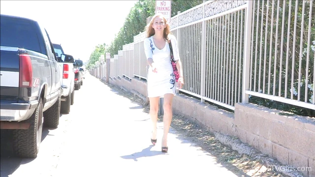 Bold Wild Girl Shows Off Her Body While Playing Solo Outdoors