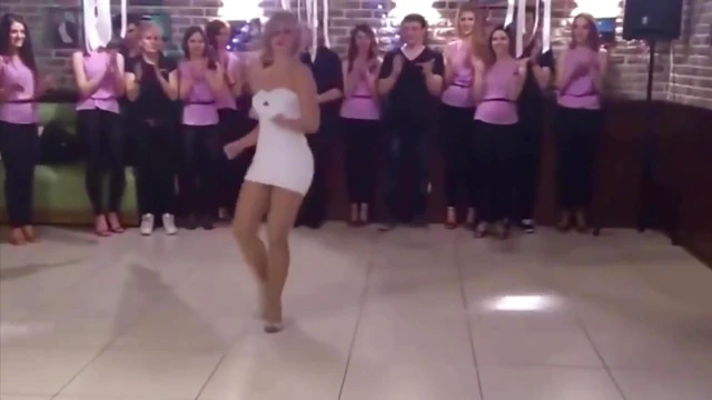 Sexy Blonde in Tight Dress Dances Sultrily at Hot Porn Party Night