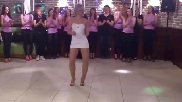 Sexy Blonde in Tight Dress Dances Sultrily at Hot Porn Party Night