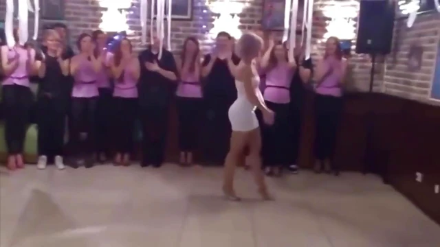 Sexy Blonde in Tight Dress Dances Sultrily at Hot Porn Party Night