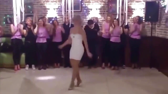 Sexy Blonde in Tight Dress Dances Sultrily at Hot Porn Party Night