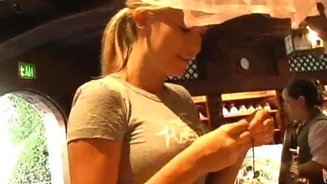 Blond Bombshell Alison Angel Shows Off Her Goods at the Store