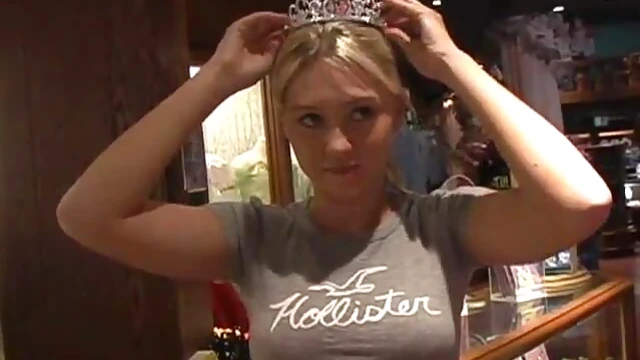 Blond Bombshell Alison Angel Shows Off Her Goods at the Store