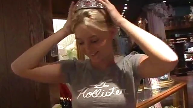 Blond Bombshell Alison Angel Shows Off Her Goods at the Store