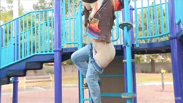 Seductive Busty Teen Goes Topless For Naughty Public Pleasures