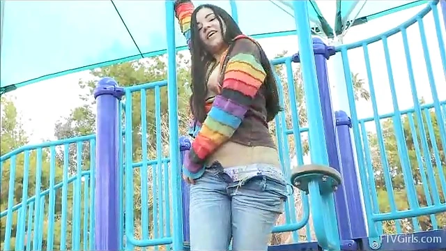 Seductive Busty Teen Goes Topless For Naughty Public Pleasures