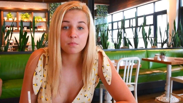 Outdoor Bliss: Blue-Eyed Blonde Sophia Teases Her Luscious Tits Seductively