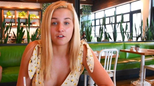 Outdoor Bliss: Blue-Eyed Blonde Sophia Teases Her Luscious Tits Seductively