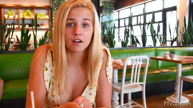 Outdoor Bliss: Blue-Eyed Blonde Sophia Teases Her Luscious Tits Seductively