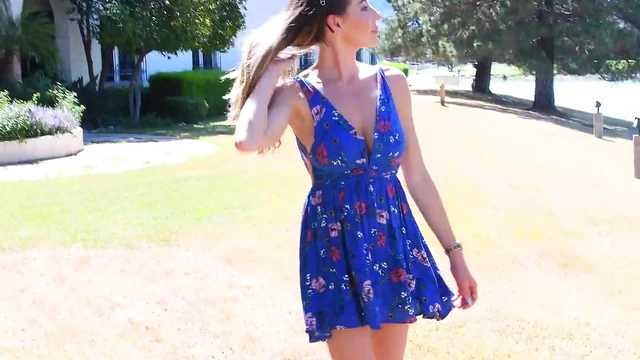 Raye's Natural Boobs Tempt Outdoors by Lake, Stripping Down to Seduce You