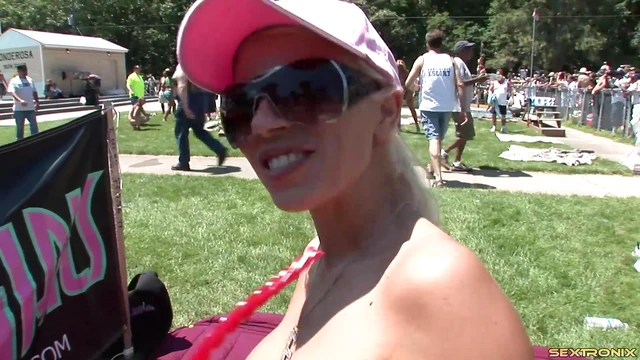 Teen Pornstar with Big Tits Displays Her Pussy Outdoors Explicitly