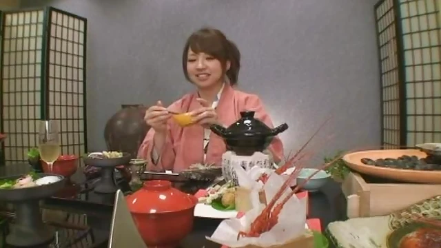 Adorable Japanese Brunette Loves Being Fucked by Two Cocks Simultaneously