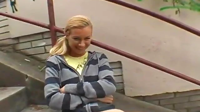 Blonde Teen Boldly Displays Her Nude Body and Wet Pussy Outdoors Freely