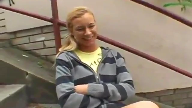 Blonde Teen Boldly Displays Her Nude Body and Wet Pussy Outdoors Freely