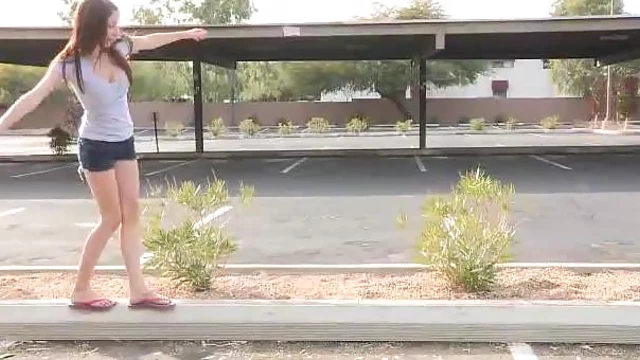 Boldly Exposing Her Sensual Curves for Thrilling Public Pleasure Moments