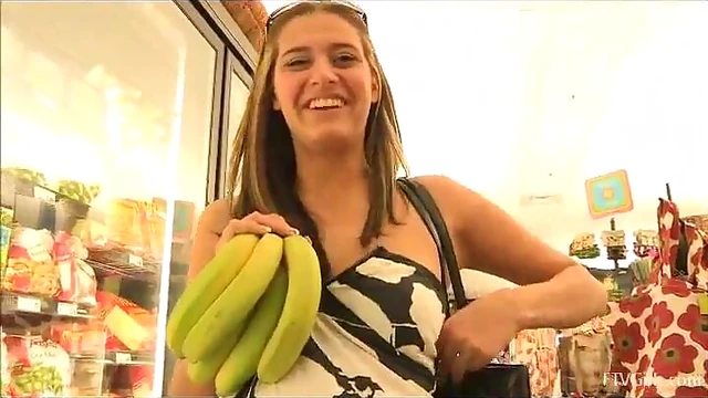 Curvy Patricia Teases With Bananas Then Fucks Herself Sensually at Home Alone
