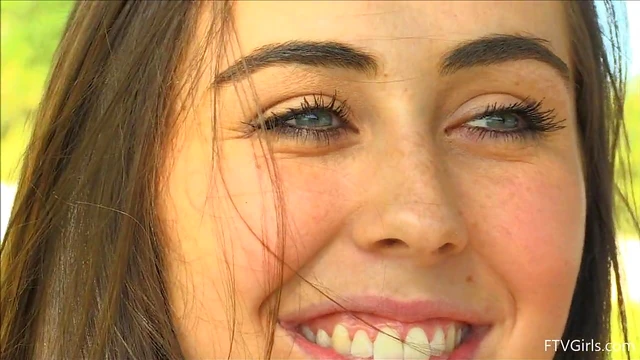 Beautiful Teen Lacey Strips Seductively Outdoors During Picnic Delight