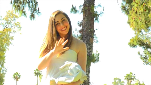 Beautiful Teen Lacey Strips Seductively Outdoors During Picnic Delight
