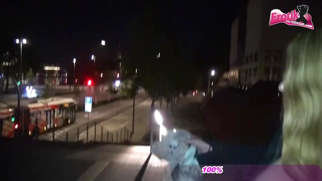 German Amateur Gets Public Facial Before Seductive Street Walk