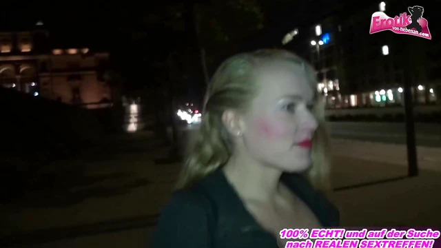 German Amateur Gets Public Facial Before Seductive Street Walk