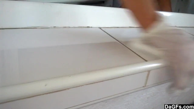 Hot Amateur Girlfriend Strips Slowly During Housecleaning Duty