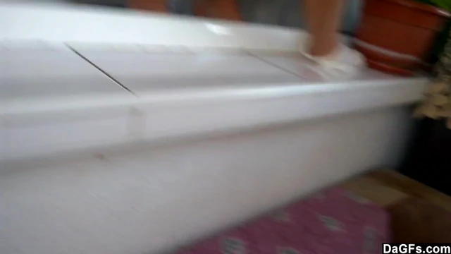 Hot Amateur Girlfriend Strips Slowly During Housecleaning Duty