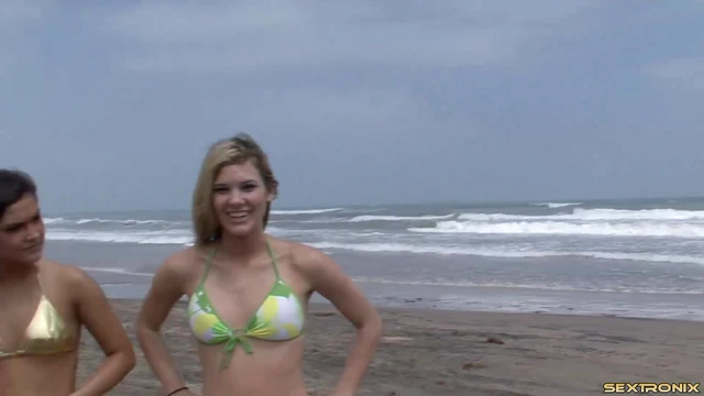 Teens in Sexy Bikinis Tease Outdoors Showing Off Their Perky Tits