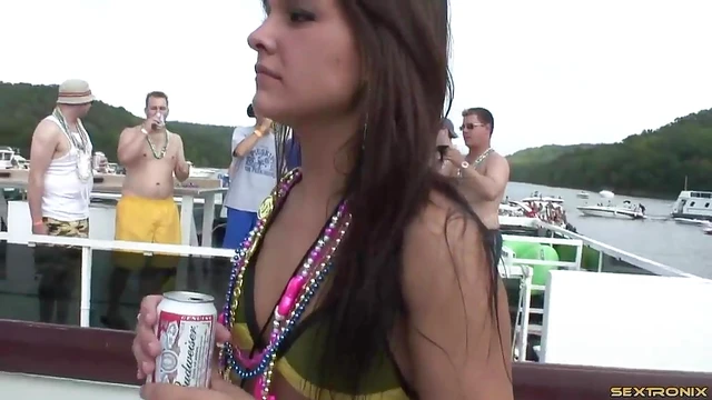 Sexy Lesbian Cutie Gets Pussy Fingered Outdoors Amidst Wild Party Fun