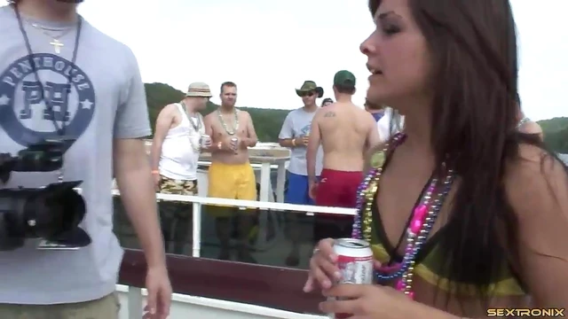 Sexy Lesbian Cutie Gets Pussy Fingered Outdoors Amidst Wild Party Fun