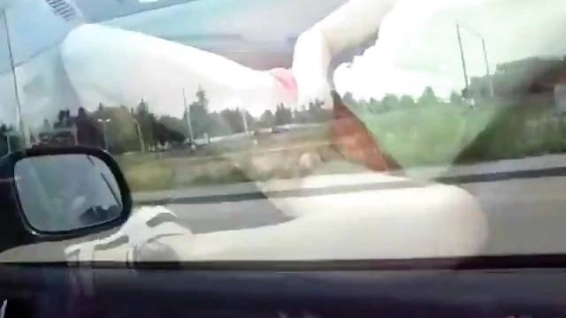 Sexy Car Ride: Hot Girl With Big Erect Tits Masturbates Her Pussy
