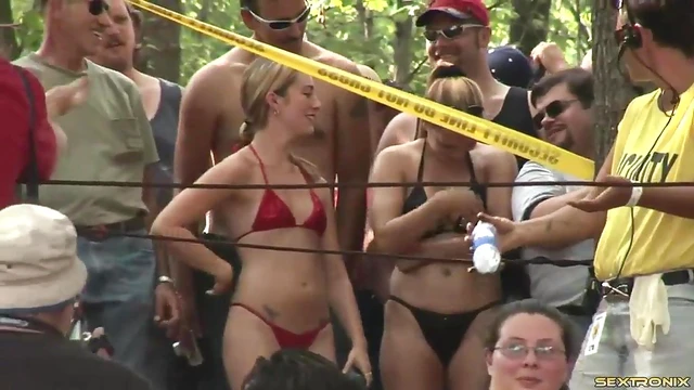 Outdoor Bikini Party Where Amateur Beauties Show Off Their Sexy Bodies