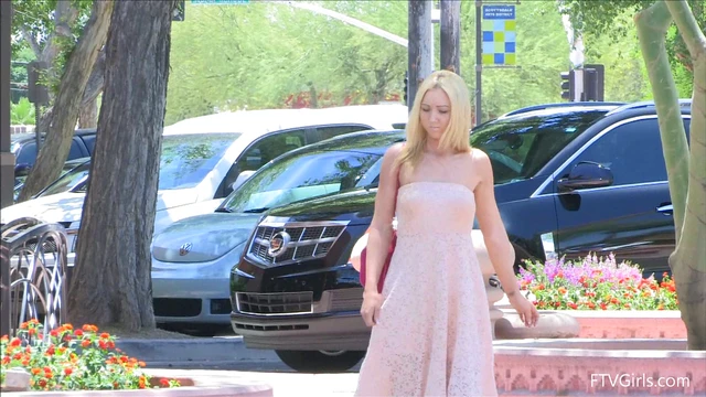 Sultry Angela Teases Outdoors in Parking Lot, Self-Pleasing Passionately!