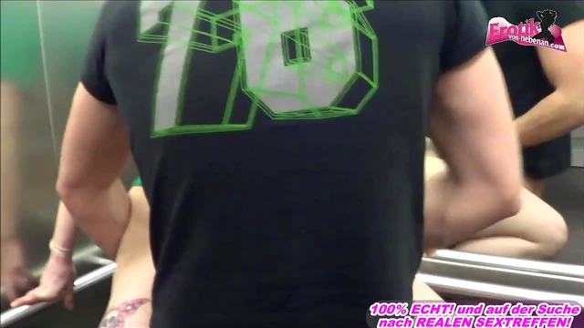 German Skinny Teen Caught On Camera In Lift For Public Sextape Thrill