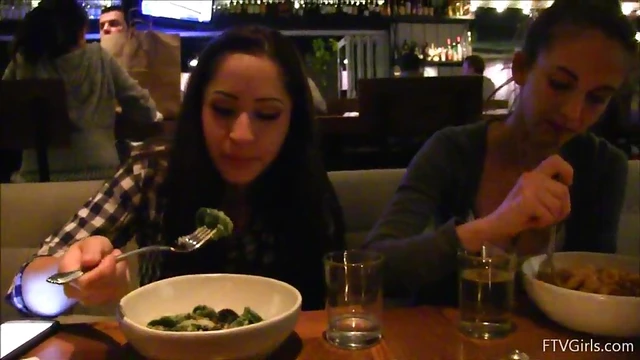 Sizzling Violet Teases With Cleavage Show Before Hot Cafe Action