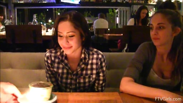 Sizzling Violet Teases With Cleavage Show Before Hot Cafe Action