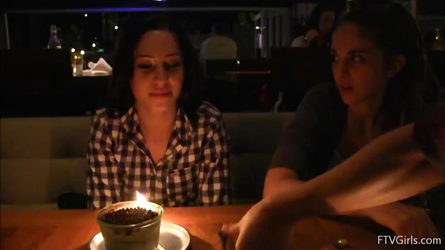 Sizzling Violet Teases With Cleavage Show Before Hot Cafe Action