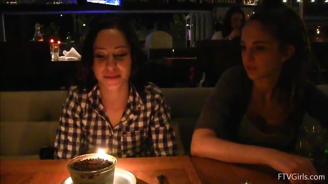 Sizzling Violet Teases With Cleavage Show Before Hot Cafe Action