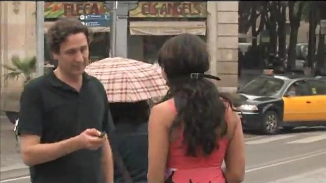 Cuffed Submissive Brunette Wanders in Shackles Arousing Curiosity All Day Long