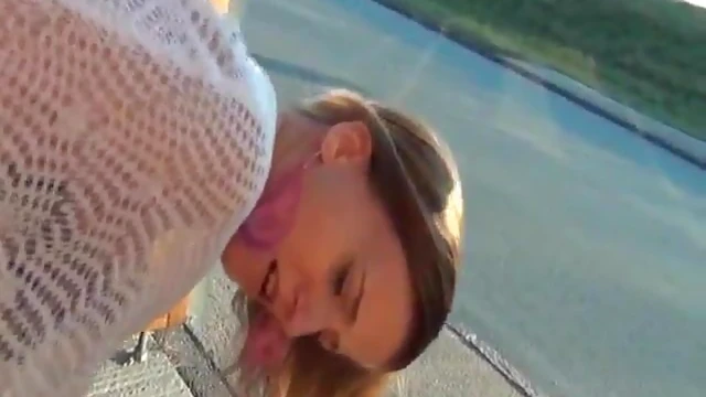Skanky Teen Tempts w/ Oral Sex & Ass Teasing at Bus Stop Encounter