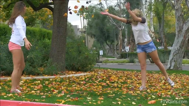 Hot Lesbians in Shorts Share Passionate Kisses During Public Rendezvous