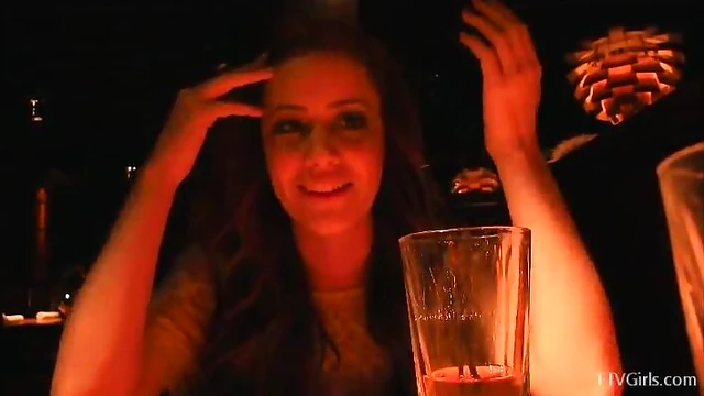 Sexy Ginger Gets Tipsy, Strips Nude & Teases Her Curves Seductively