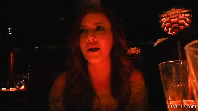 Sexy Ginger Gets Tipsy, Strips Nude & Teases Her Curves Seductively