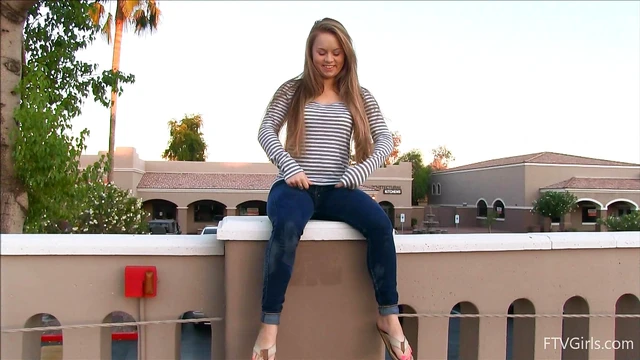 Sultry Temptress Reveals Luscious Natural Boobs Outdoors Seductively