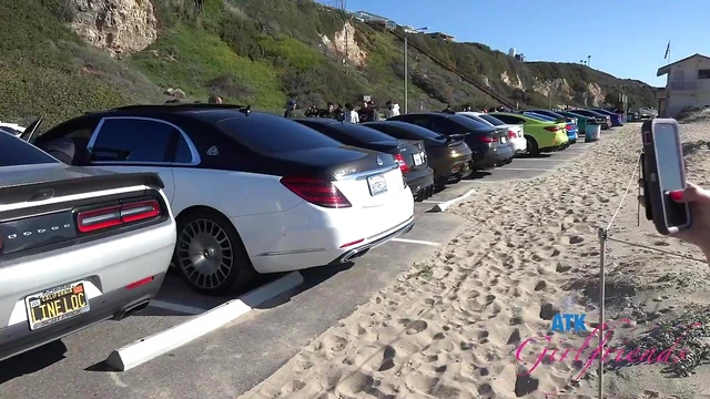 Cute Stranger Lindsay Lee Poses Seductively By The Sea Outdoors Video