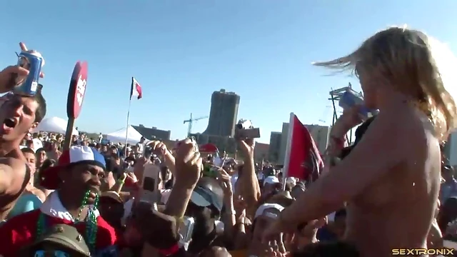 Sexy Amateur Cowgirl Shows Off Her Big Tits At A Steamy Outdoor Party