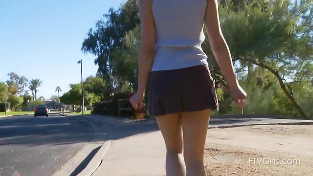 Adorable Model Flirts With Her Ass & Pussy Under Skirt Tease Showdown